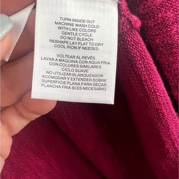 Jones Studio Raspberry Open-Front Draped Cardigan - Picture 4 of 7